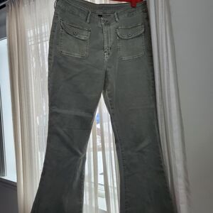 American Eagle Outfitters Olive Green Flare Jeans